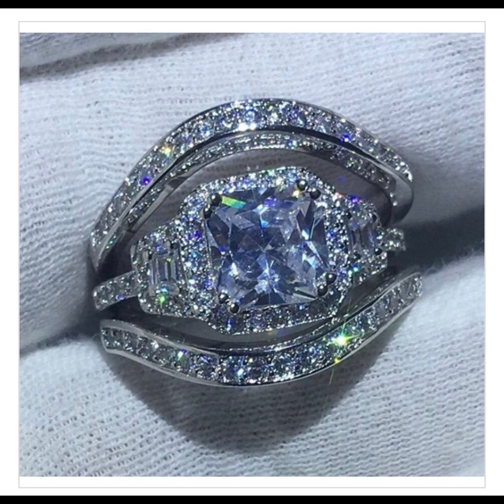 Princess cut ring set